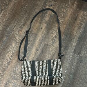 Sun n Sand Vertical Striped Leopard Print Bag Tote Handbag Purse‎ Shoulder Strap